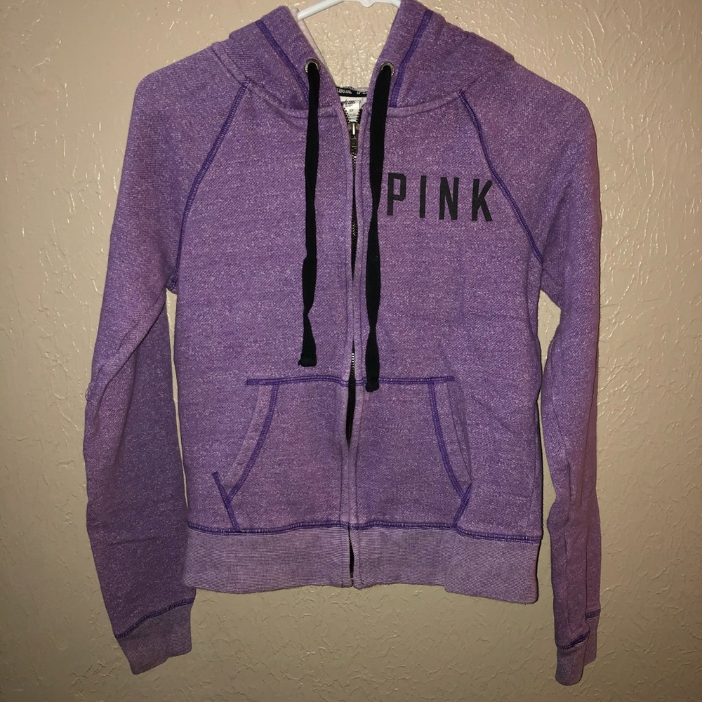 PINK hooded zip up sweatshirt
